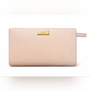 Kate Spade New York Blush Pink Saffiano Leather Long Wallet Card Holder
